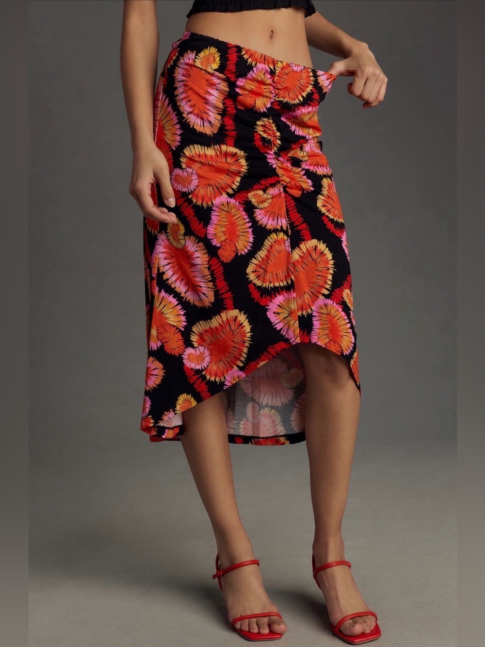 ✨ Anthropologie Farm Rio Draped Slip Skirt Sz L